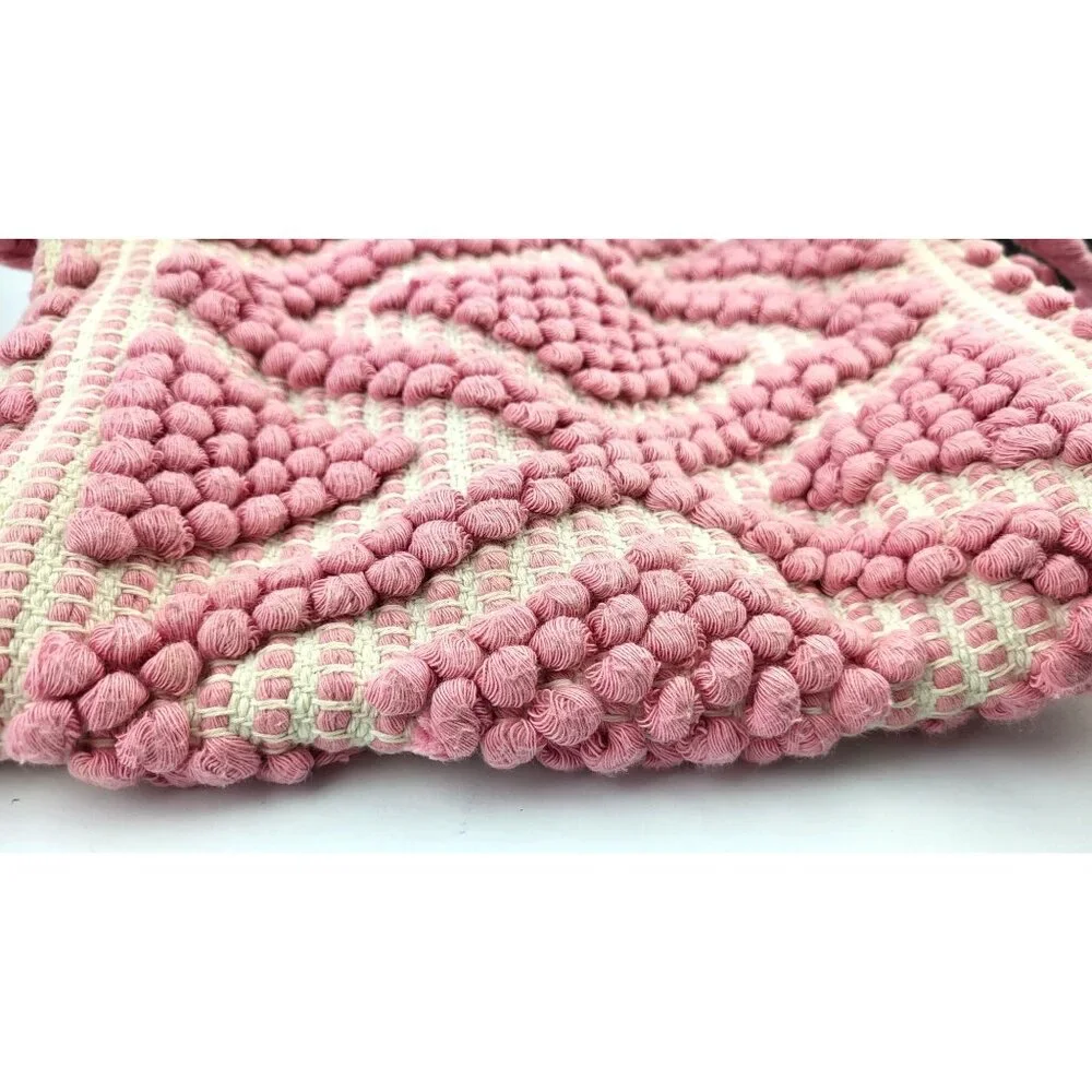 Antonello Pink and Cream Suni Rombi Bag - Size 8